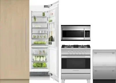 5 Piece Package Includes Refrigerator, Freezer, Range, Microwave And Dishwasher